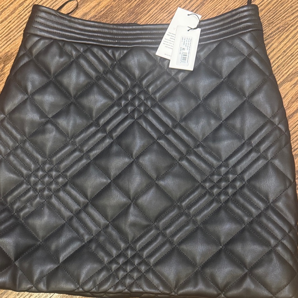 Milly Quilted Black Mini Skirt